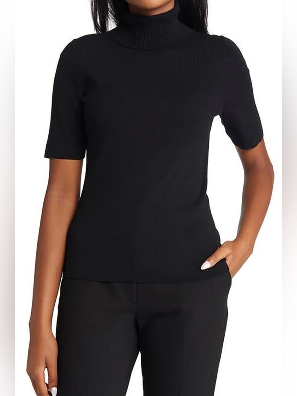 NWT Anne Klein Women's Half Sleeve Turtleneck Knit Top